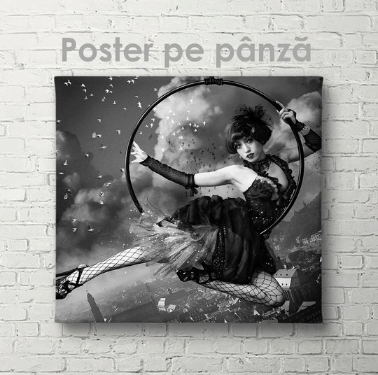 Постер, Девушка акробатка, 40 x 40 см, Холст на подрамнике