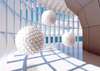 Wall Mural - Windows overlooking and 3D Spheres