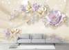 Wall Mural - Porcelain flowers with golden edges