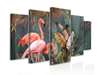 Tablou Pe Panza Multicanvas, Flamingo în fundalul junglei, 108 х 60