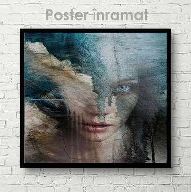 Poster - Portret abstract al unei fete, 40 x 40 см, Panza pe cadru
