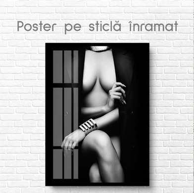 Poster - Figura feminina acoperita ușor, 30 x 45 см, Panza pe cadru