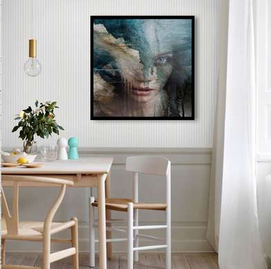Poster - Abstract portrait of a girl, 40 x 40 см, Canvas on frame