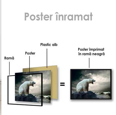 Poster, Urs polar, 45 x 30 см, Panza pe cadru