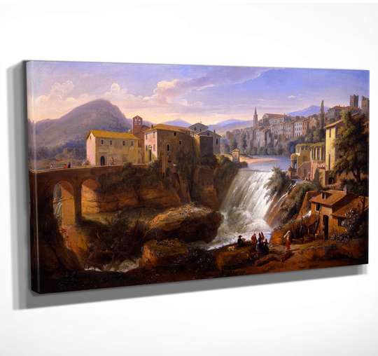 Poster - Waterfall in the town, 60 x 30 см, Canvas on frame, Art