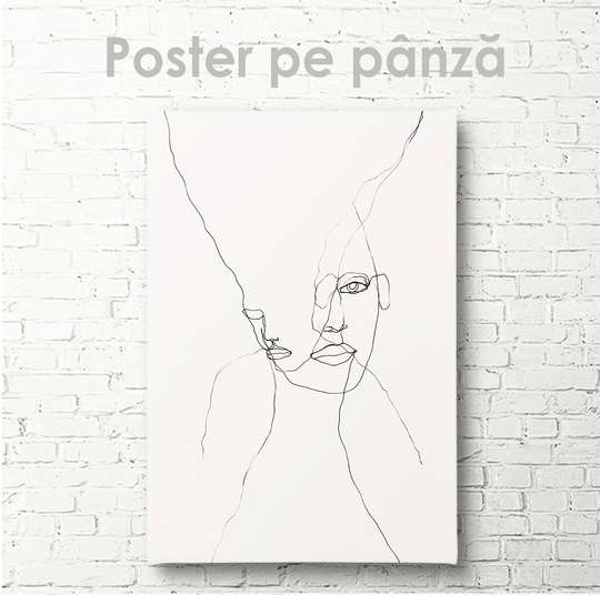 Постер - Лица, 30 x 45 см, Холст на подрамнике, Минимализм