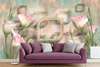 Wall Mural - Delicate flowers on a light background