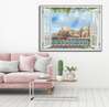 Наклейка на стену - 3D-окно с видом на Венецию, Имитация окна, 130 х 85