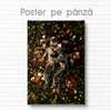 Постер - Романтическая пара отдыхает среди цветов, 30 x 45 см, Холст на подрамнике, Фэнтези