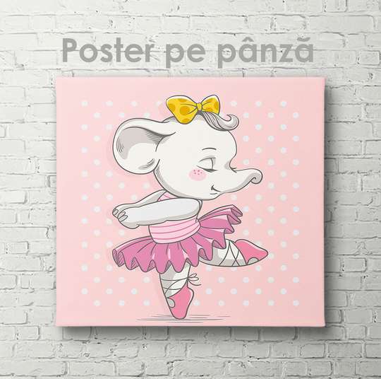 Poster - Dancing elephant, 40 x 40 см, Canvas on frame, For Kids