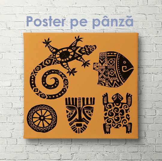 Poster, Printuri de ]n form[ de reptilii, 40 x 40 см, Panza pe cadru
