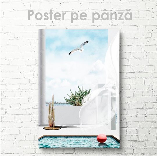 Poster, Pescăruş, 30 x 45 см, Panza pe cadru