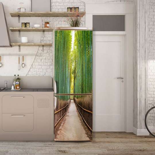 3Д наклейка на дверь, Бамбуковый лес, 60 x 90cm, Наклейка на Дверь