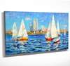 Poster - Yachts with sails, 60 x 30 см, Canvas on frame