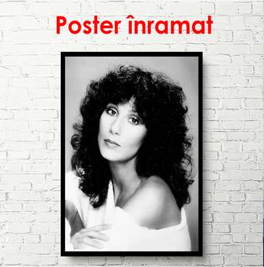 Poster - Portretul cântăreței Cher, 60 x 90 см, Poster înrămat