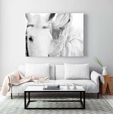 Poster, Calul alb, 45 x 30 см, Panza pe cadru