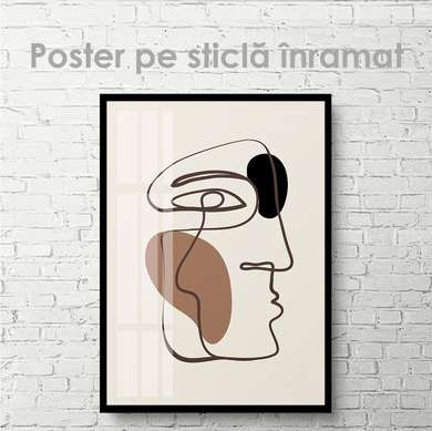 Poster - Conturul feței 1, 30 x 45 см, Panza pe cadru