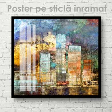 Poster - Oraș abstract, 40 x 40 см, Panza pe cadru