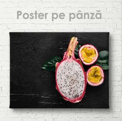 Poster - Pitaya and passion fruit, 45 x 30 см, Canvas on frame