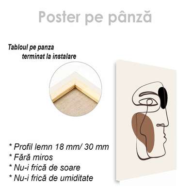 Постер - Контур лица 1, 30 x 45 см, Холст на подрамнике