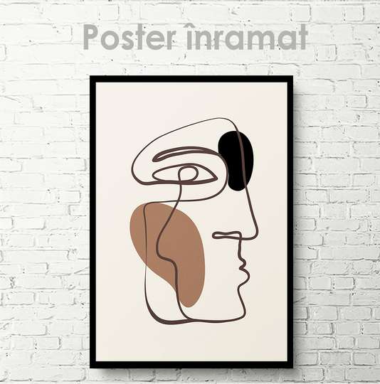 Постер, Контур лица 1, 30 x 45 см, Холст на подрамнике