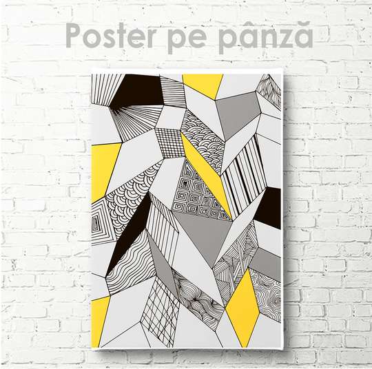 Постер - Геометрическая абстракция, 30 x 45 см, Холст на подрамнике, Абстракция