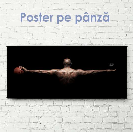 Постер, Крылья баскетболиста, 60 x 30 см, Холст на подрамнике