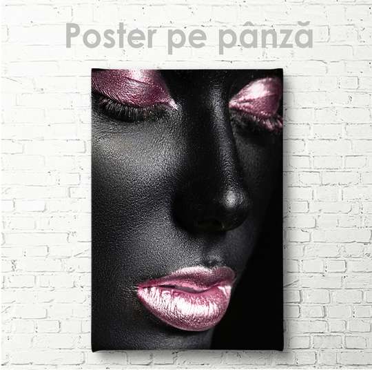 Постер - Розовый макияж, 30 x 45 см, Холст на подрамнике, Гламур