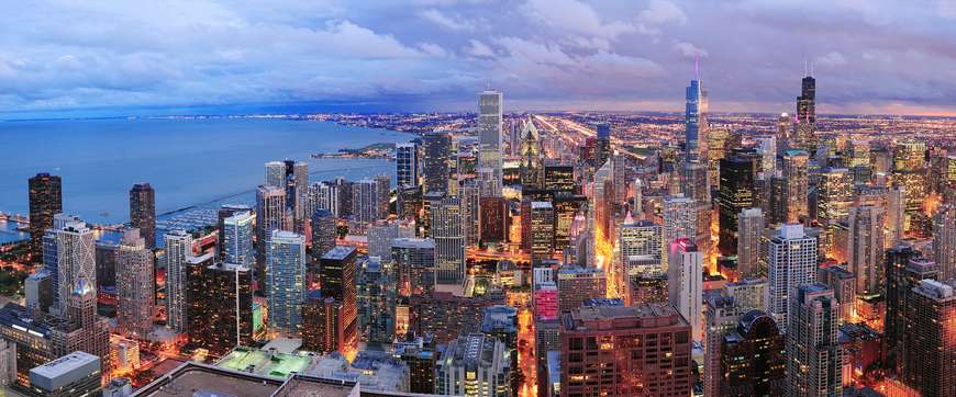 Fototapet - Vedere panoramică aupra orașului Chicago