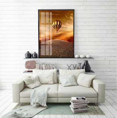 Poster - Golden balloon, 30 x 45 см, Canvas on frame