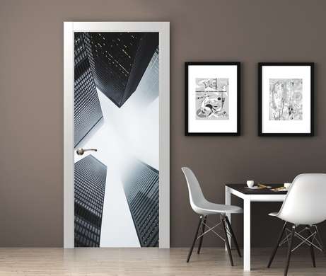 Stickere 3D pentru uși, Zgârie-nori, 60 x 90cm