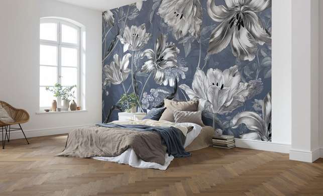 Wall Mural - Flowers on a dark background