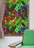 Самоклейка для окон, Декоративный витраж с разноцветными геометрическими ромбами, 60 x 90cm, Transparent, Витражная Пленка