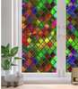 Autocolant pentru Ferestre, Vitraliu decorativ cu romburi geometrice multicolore, 60 x 90cm, Transparent