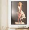 Poster - Marlin Monroe în rochie albă, 30 x 45 см, Panza pe cadru