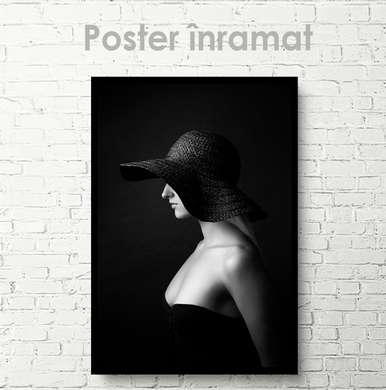 Poster - Fată cu pălărie, 30 x 45 см, Panza pe cadru