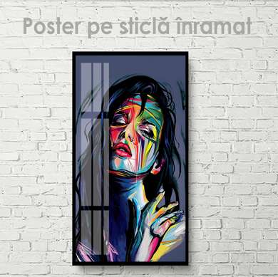 Poster - Portret abstract al unei fete 1, 30 x 60 см, Panza pe cadru