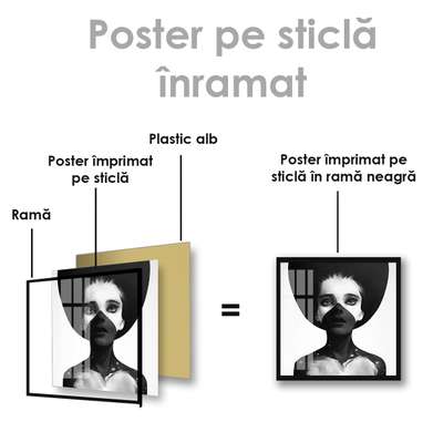 Poster - Arta alb-negru, 40 x 40 см, Panza pe cadru