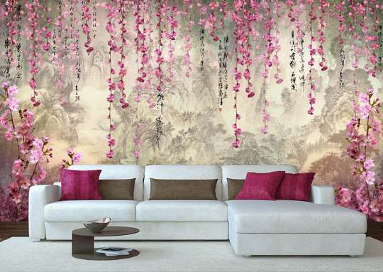 Wall Mural - Forest enchanted with purple flowers