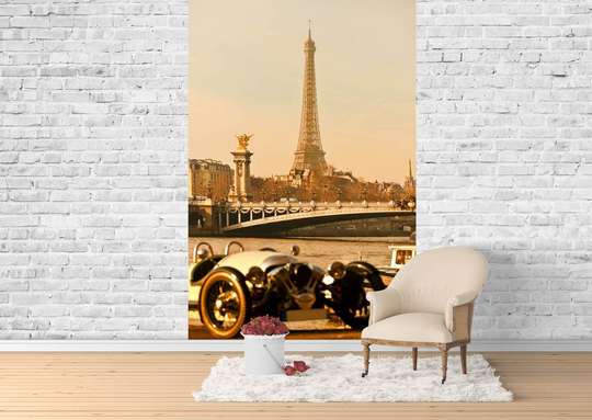 Wall Mural - Car on the background of Paris.