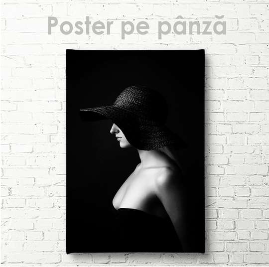 Poster, Fată cu pălărie, 30 x 45 см, Panza pe cadru