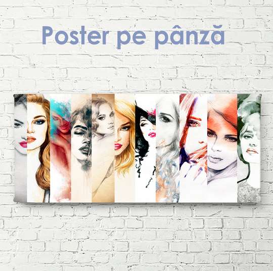 Постер, Разные девушки, 60 x 30 см, Холст на подрамнике