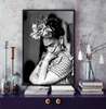 Poster - Frida Kahlo - portret alb-negru, 60 x 90 см, Poster înrămat