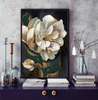 Poster - Painted white flower, 30 x 60 см, Canvas on frame, Glamour