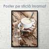 Постер - Наушники и кофе, 30 x 45 см, 30 x 60 см, Холст на подрамнике