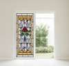 Window Privacy Film, Decorative stained glass window with red rose, 60 x 90cm, Transparent, Window Film