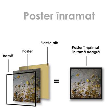 Poster - Copac în flori în ceață, 40 x 40 см, Panza pe cadru