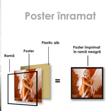 Poster - Fată cu aripi de înger, 40 x 40 см, Panza pe cadru
