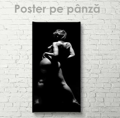 Poster - Shadows on the female body, 30 x 90 см, Canvas on frame