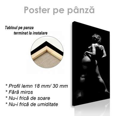 Постер - Тени на женском теле, 30 x 90 см, Холст на подрамнике